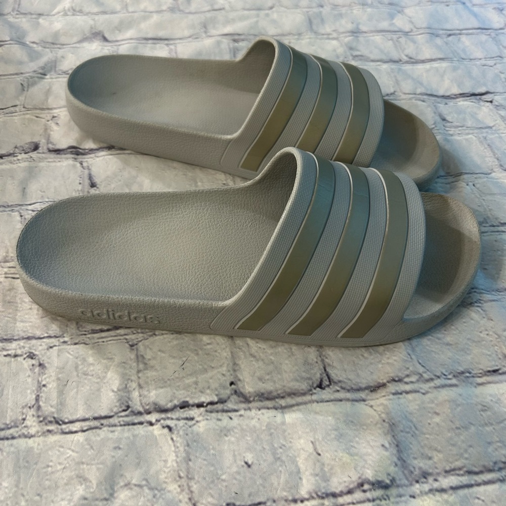 adidas Gray Slide Sandals